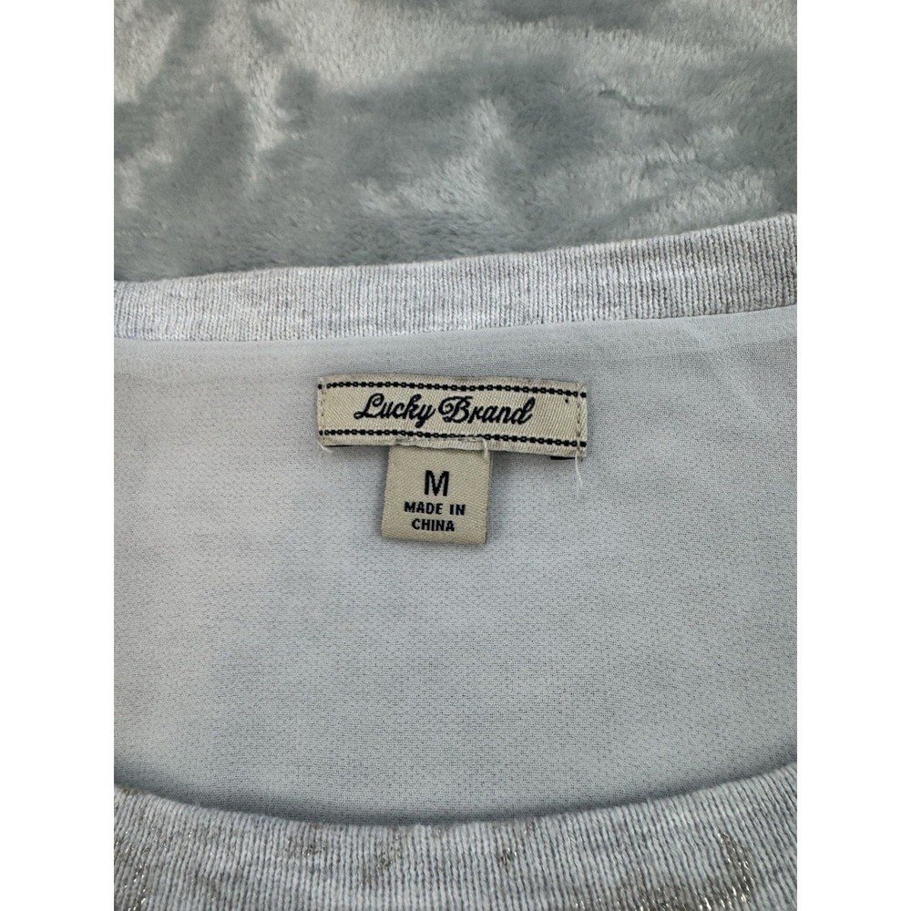 Lucky Brand Sweater Women's Large Gray Paisley Lined Casual - Picture 5 of 9